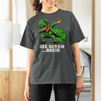 St Patricks Day Six Seven Bruh T Shirt For Women Leprechaun 67 Meme Irish Ireland Lucky Shamrocks
