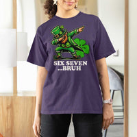 St Patricks Day Six Seven Bruh T Shirt For Women Leprechaun 67 Meme Irish Ireland Lucky Shamrocks