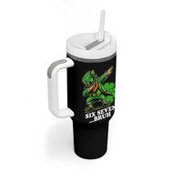 St Patricks Day Six Seven Bruh Tumbler With Handle Leprechaun 67 Meme Irish Ireland Lucky Shamrocks