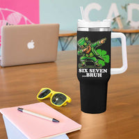 St Patricks Day Six Seven Bruh Tumbler With Handle Leprechaun 67 Meme Irish Ireland Lucky Shamrocks