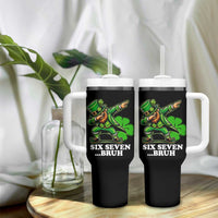 St Patricks Day Six Seven Bruh Tumbler With Handle Leprechaun 67 Meme Irish Ireland Lucky Shamrocks