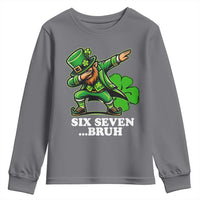 St Patricks Day Six Seven Bruh Youth Sweatshirt Leprechaun 67 Meme Irish Ireland Lucky Shamrocks