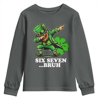St Patricks Day Six Seven Bruh Youth Sweatshirt Leprechaun 67 Meme Irish Ireland Lucky Shamrocks