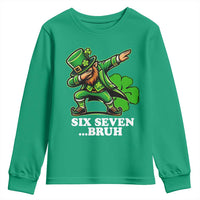 St Patricks Day Six Seven Bruh Youth Sweatshirt Leprechaun 67 Meme Irish Ireland Lucky Shamrocks