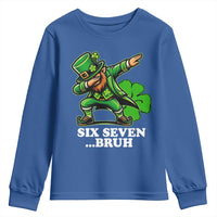 St Patricks Day Six Seven Bruh Youth Sweatshirt Leprechaun 67 Meme Irish Ireland Lucky Shamrocks