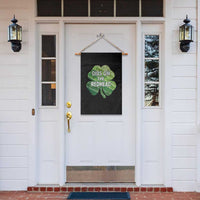 Funny Irish St Patricks Day Dibs On The Redhead Garden Flag Retro Vintage Lucky Shamrock