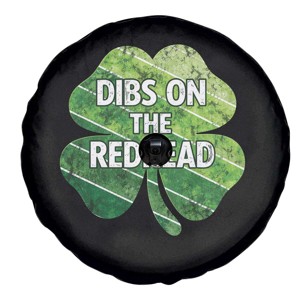 Funny Irish St Patricks Day Dibs On The Redhead Spare Tire Cover Retro Vintage Lucky Shamrock