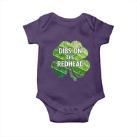 Funny Irish St Patricks Day Dibs On The Redhead Baby Onesie Retro Vintage Lucky Shamrock