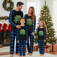 Funny Irish St Patricks Day Dibs On The Redhead Plaid Pajama Set Retro Vintage Lucky Shamrock