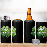 Funny Irish St Patricks Day Dibs On The Redhead 4 in 1 Can Cooler Tumbler Retro Vintage Lucky Shamrock