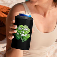 Funny Irish St Patricks Day Dibs On The Redhead 4 in 1 Can Cooler Tumbler Retro Vintage Lucky Shamrock