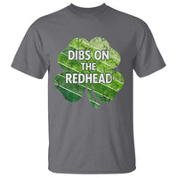 Funny Irish St Patricks Day Dibs On The Redhead T Shirt Retro Vintage Lucky Shamrock