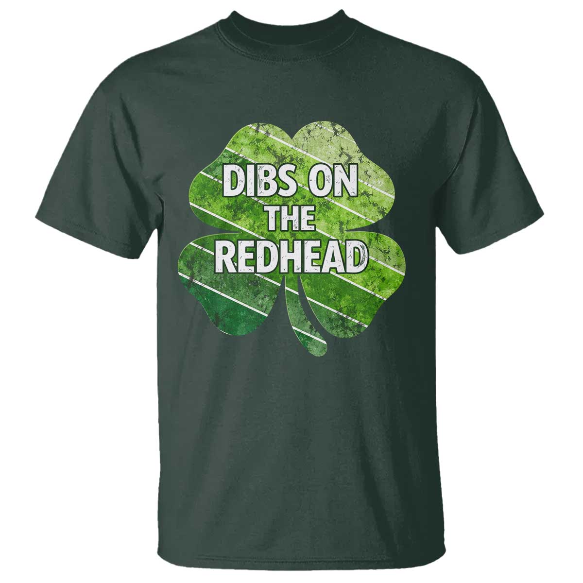 Funny Irish St Patricks Day Dibs On The Redhead T Shirt Retro Vintage Lucky Shamrock