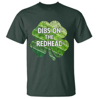 Funny Irish St Patricks Day Dibs On The Redhead T Shirt Retro Vintage Lucky Shamrock