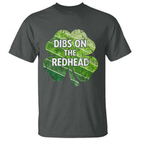 Funny Irish St Patricks Day Dibs On The Redhead T Shirt Retro Vintage Lucky Shamrock