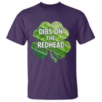Funny Irish St Patricks Day Dibs On The Redhead T Shirt Retro Vintage Lucky Shamrock