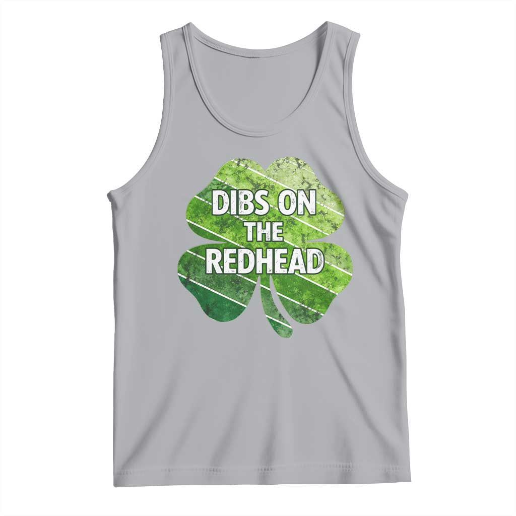 Funny Irish St Patricks Day Dibs On The Redhead Tank Top Retro Vintage Lucky Shamrock