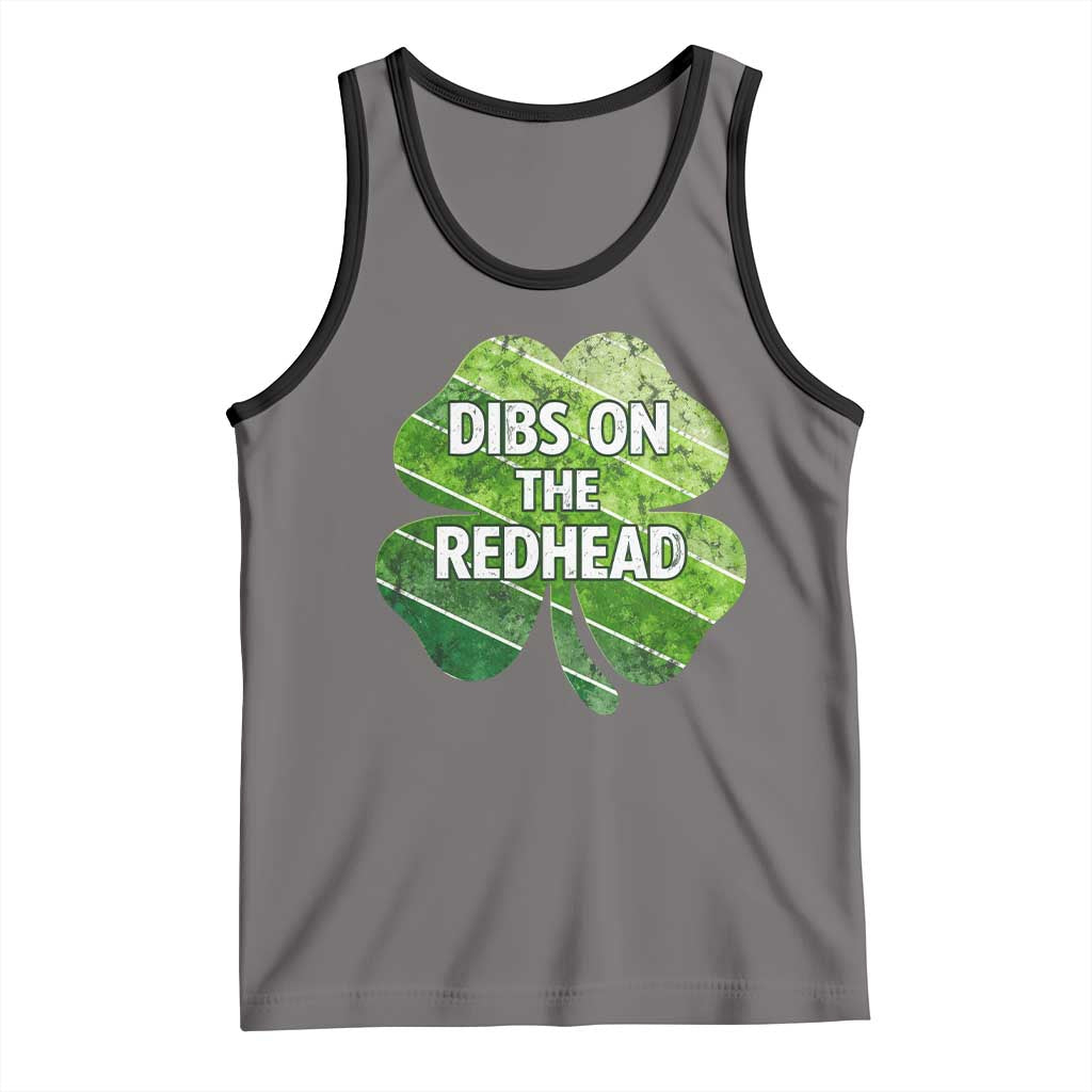 Funny Irish St Patricks Day Dibs On The Redhead Tank Top Retro Vintage Lucky Shamrock