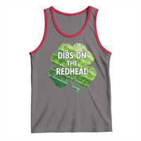 Funny Irish St Patricks Day Dibs On The Redhead Tank Top Retro Vintage Lucky Shamrock