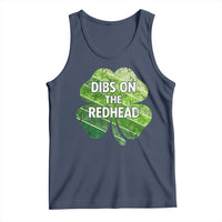 Funny Irish St Patricks Day Dibs On The Redhead Tank Top Retro Vintage Lucky Shamrock