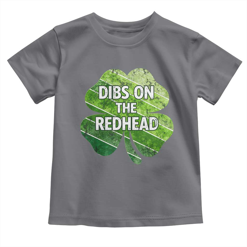 Funny Irish St Patricks Day Dibs On The Redhead Toddler T Shirt Retro Vintage Lucky Shamrock