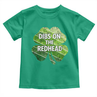 Funny Irish St Patricks Day Dibs On The Redhead Toddler T Shirt Retro Vintage Lucky Shamrock
