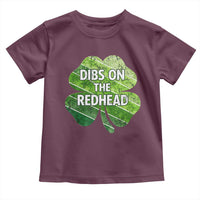 Funny Irish St Patricks Day Dibs On The Redhead Toddler T Shirt Retro Vintage Lucky Shamrock