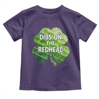 Funny Irish St Patricks Day Dibs On The Redhead Toddler T Shirt Retro Vintage Lucky Shamrock
