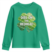 Funny Irish St Patricks Day Dibs On The Redhead Youth Sweatshirt Retro Vintage Lucky Shamrock