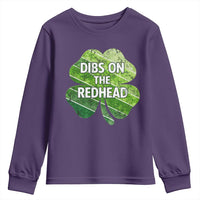 Funny Irish St Patricks Day Dibs On The Redhead Youth Sweatshirt Retro Vintage Lucky Shamrock