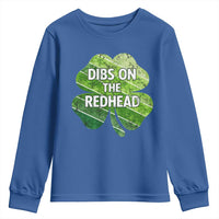 Funny Irish St Patricks Day Dibs On The Redhead Youth Sweatshirt Retro Vintage Lucky Shamrock