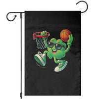Basketball St Patricks Day Garden Flag Cute Irish Shamrock Playing Basketball Player Team Boys