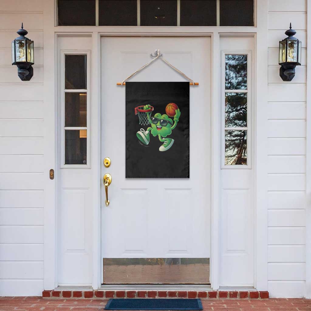 Basketball St Patricks Day Garden Flag Cute Irish Shamrock Playing Basketball Player Team Boys
