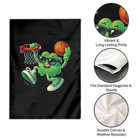 Basketball St Patricks Day Garden Flag Cute Irish Shamrock Playing Basketball Player Team Boys