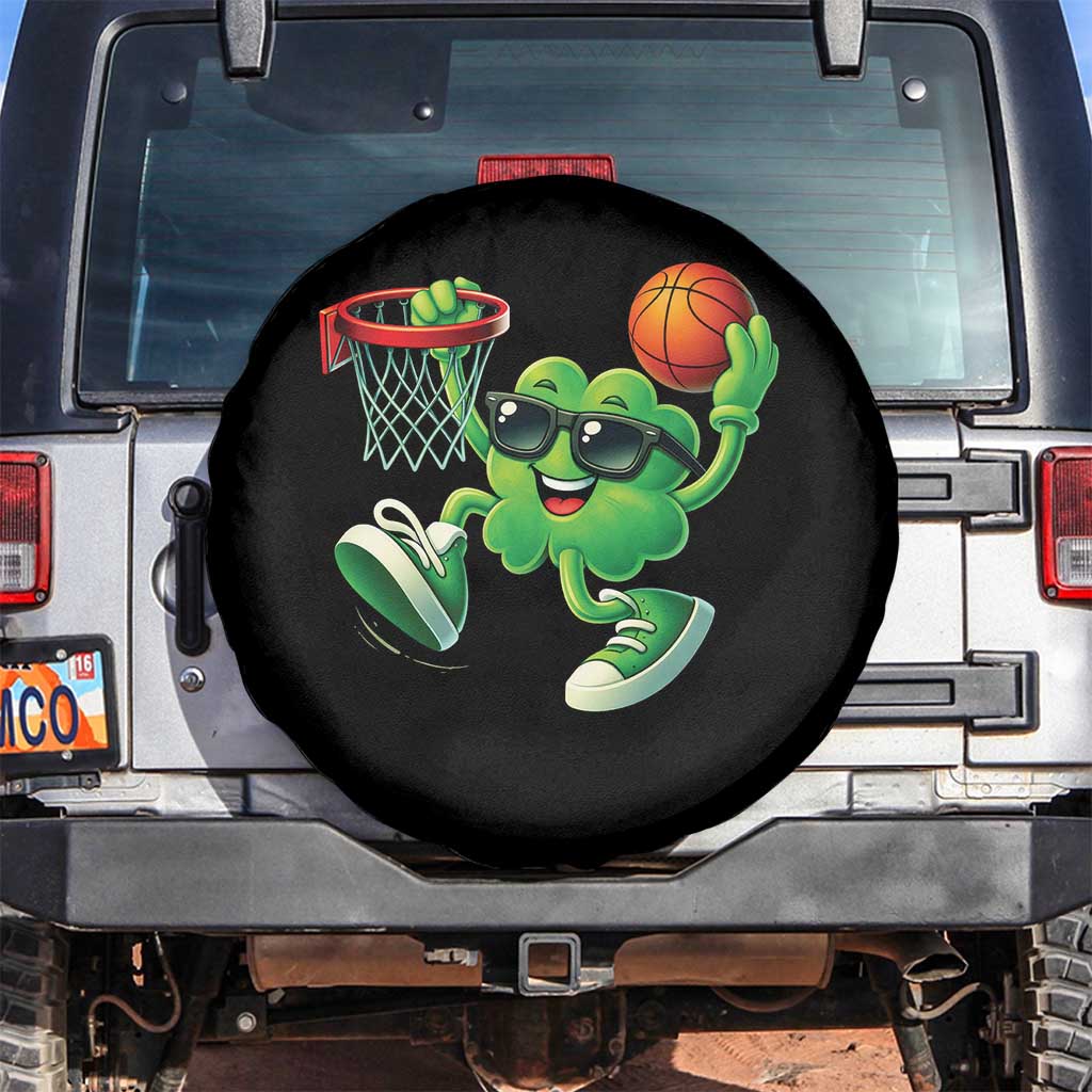 Basketball St Patricks Day Spare Tire Cover Cute Irish Shamrock Playing Basketball Player Team Boys