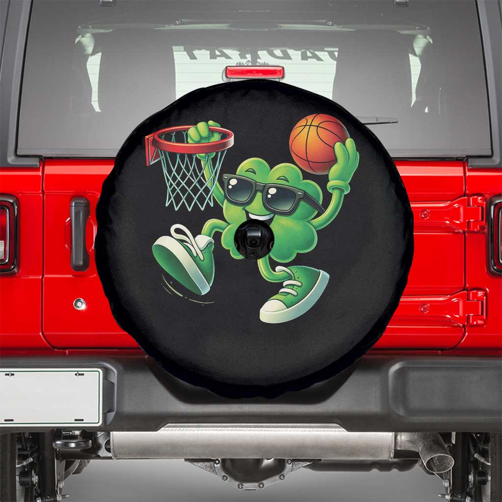 Basketball St Patricks Day Spare Tire Cover Cute Irish Shamrock Playing Basketball Player Team Boys