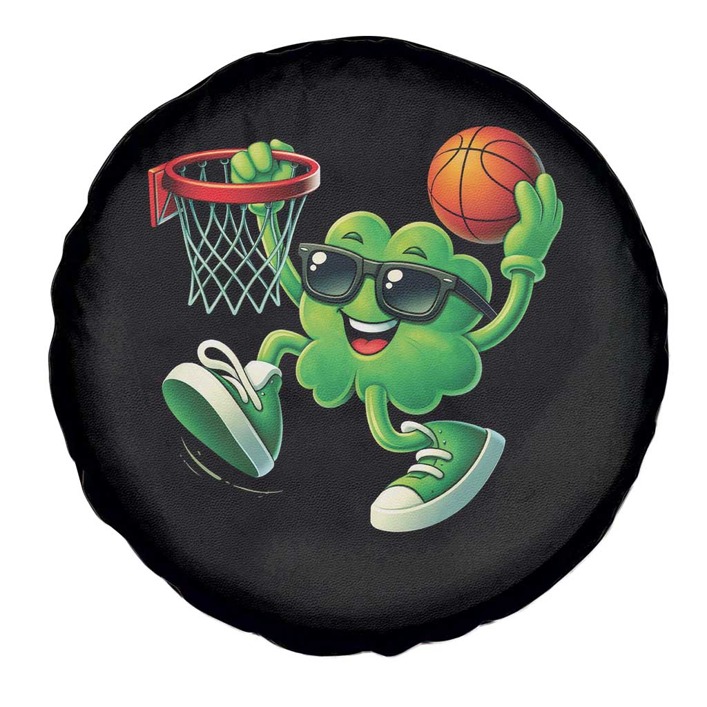 Basketball St Patricks Day Spare Tire Cover Cute Irish Shamrock Playing Basketball Player Team Boys