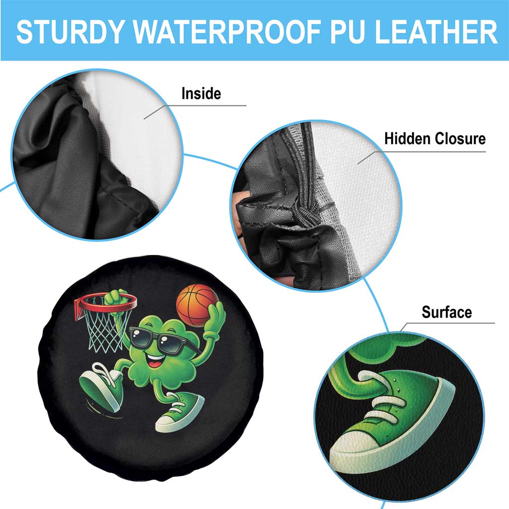 Basketball St Patricks Day Spare Tire Cover Cute Irish Shamrock Playing Basketball Player Team Boys