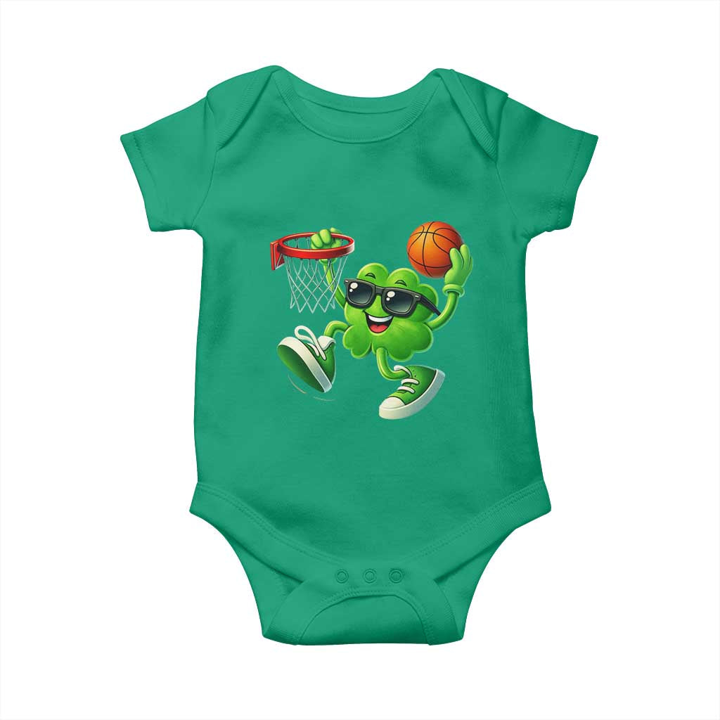 Basketball St Patricks Day Baby Onesie Cute Irish Shamrock Playing Basketball Player Team Boys