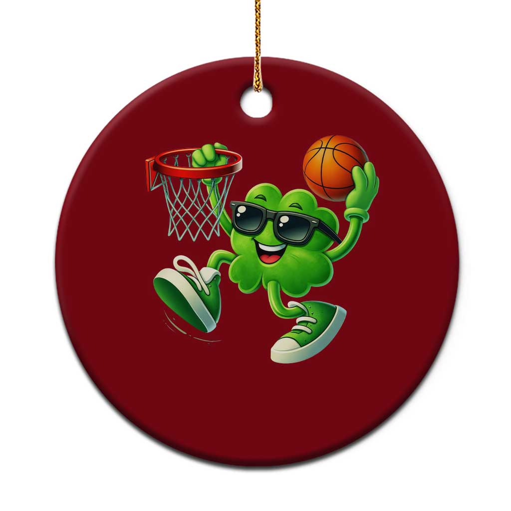 Basketball St Patricks Day Ceramic Ornament Cute Irish Shamrock Playing Basketball Player Team Boys