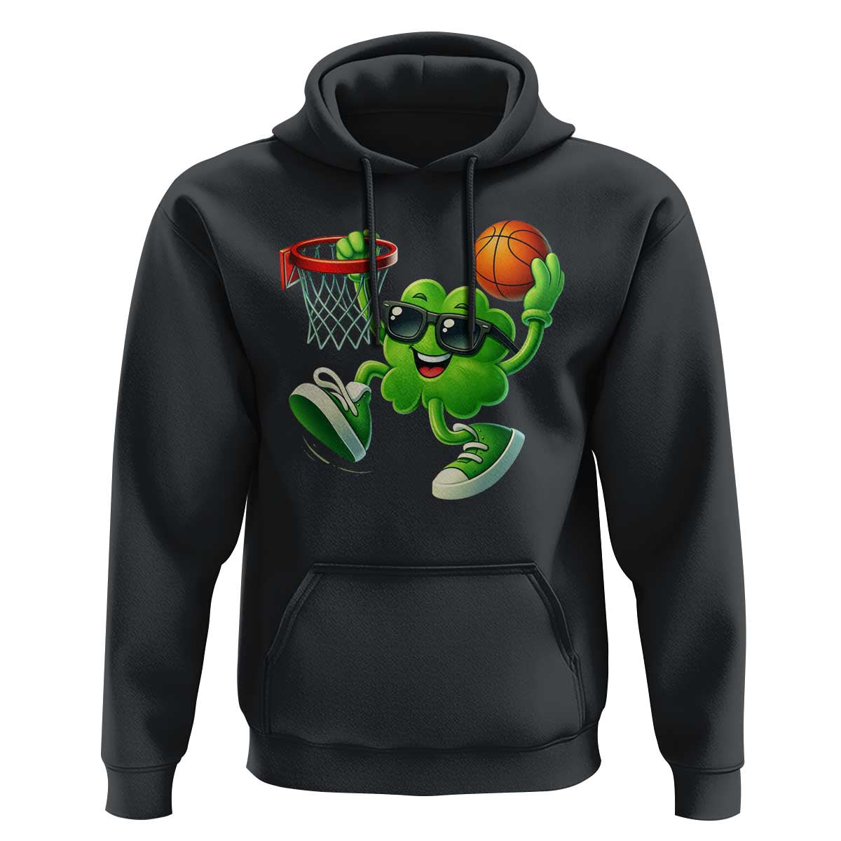 Basketball St Patricks Day Hoodie Cute Irish Shamrock Playing Basketball Player Team Boys