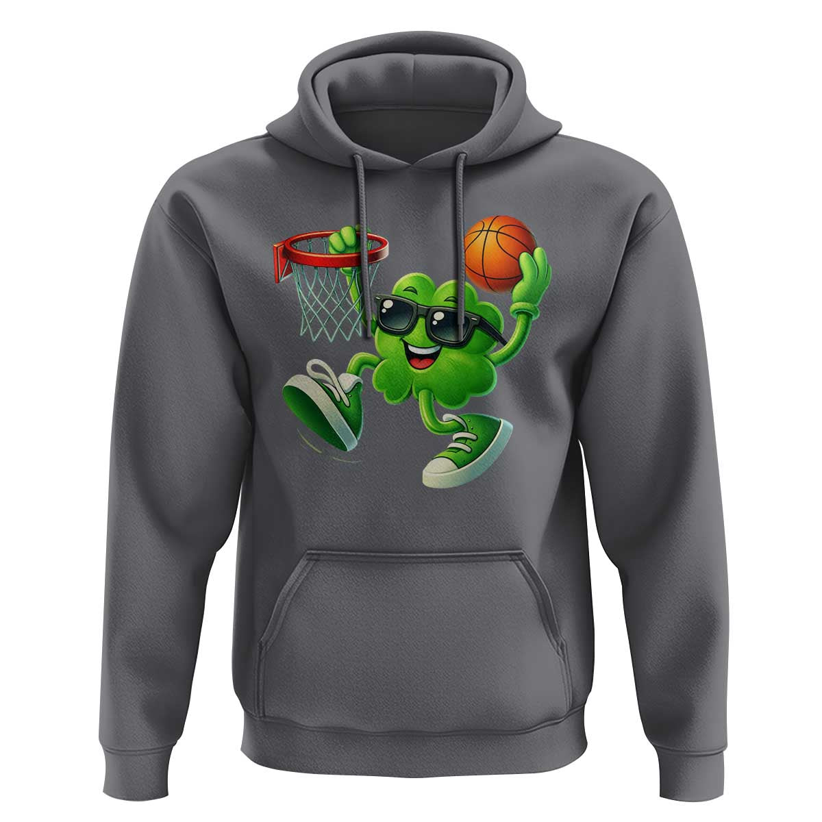Basketball St Patricks Day Hoodie Cute Irish Shamrock Playing Basketball Player Team Boys
