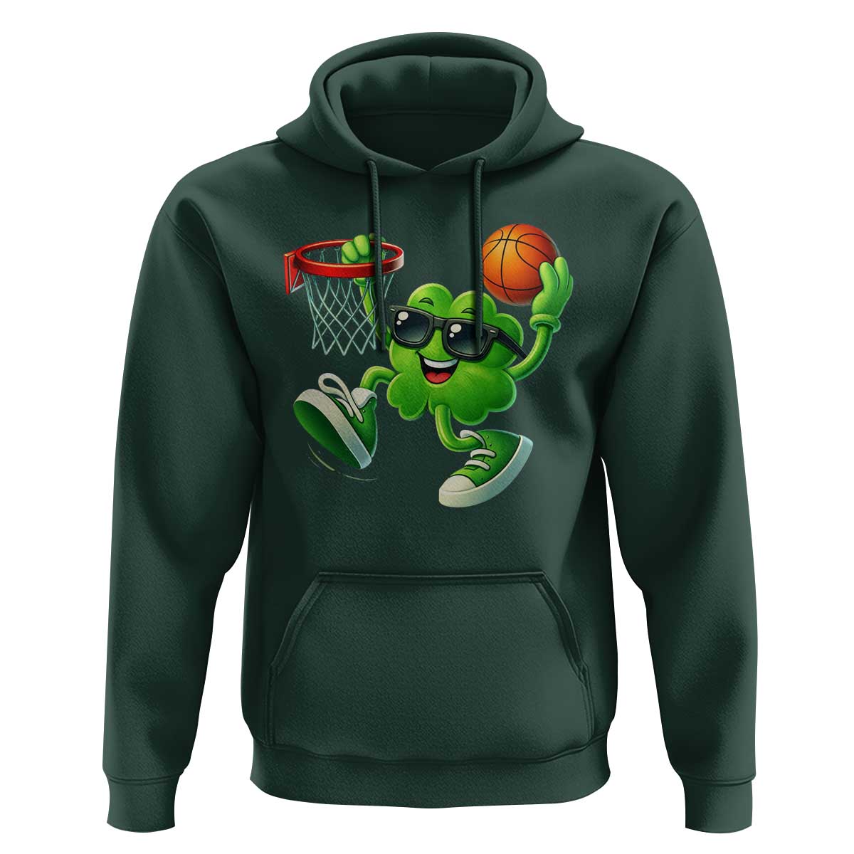 Basketball St Patricks Day Hoodie Cute Irish Shamrock Playing Basketball Player Team Boys