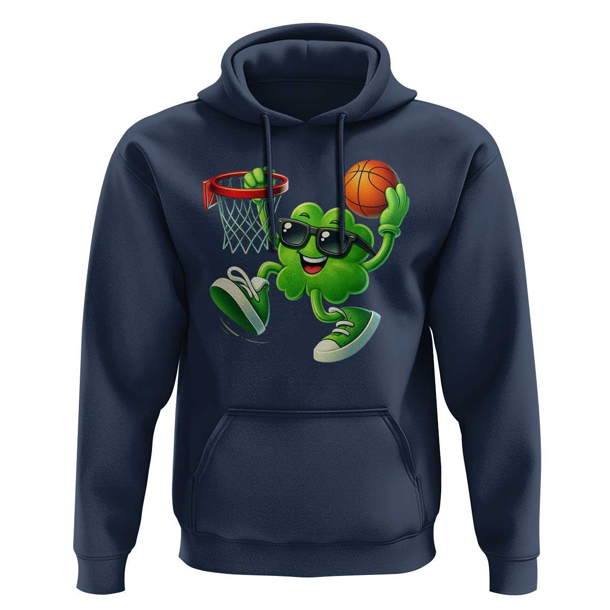 Basketball St Patricks Day Hoodie Cute Irish Shamrock Playing Basketball Player Team Boys
