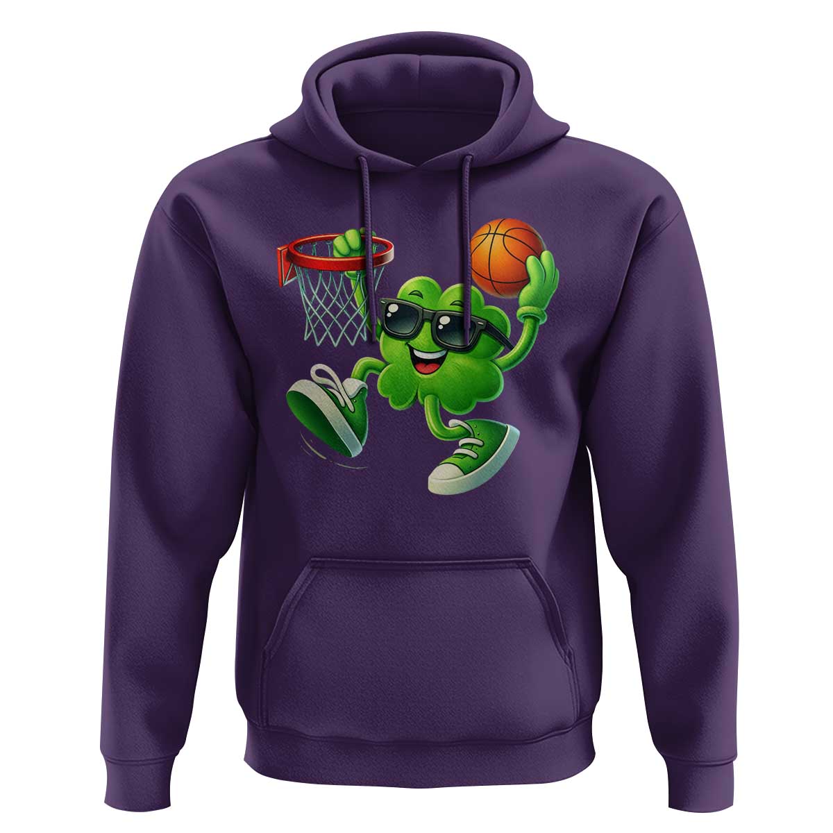 Basketball St Patricks Day Hoodie Cute Irish Shamrock Playing Basketball Player Team Boys