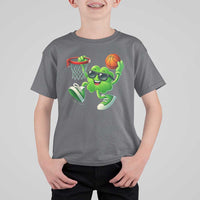 Basketball St Patricks Day T Shirt For Kid Cute Irish Shamrock Playing Basketball Player Team Boys
