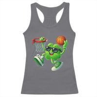 Basketball St Patricks Day Racerback Tank Top Cute Irish Shamrock Playing Basketball Player Team Boys