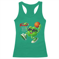 Basketball St Patricks Day Racerback Tank Top Cute Irish Shamrock Playing Basketball Player Team Boys
