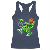 Basketball St Patricks Day Racerback Tank Top Cute Irish Shamrock Playing Basketball Player Team Boys