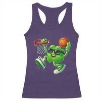 Basketball St Patricks Day Racerback Tank Top Cute Irish Shamrock Playing Basketball Player Team Boys